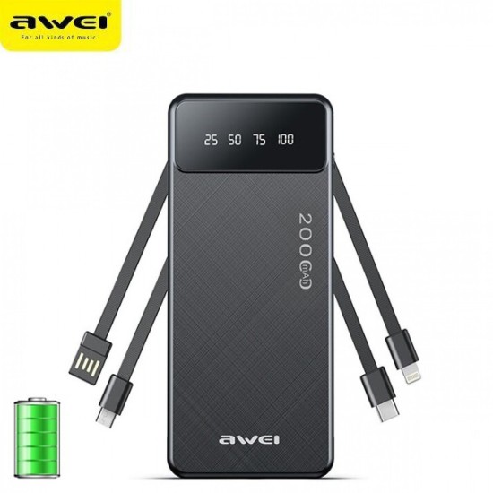 Awei P132K Power Bank 20000mAh Μαύρο