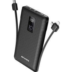 Awei P8K Power Bank 10000mAh με Θύρα USB-A Μαύρο