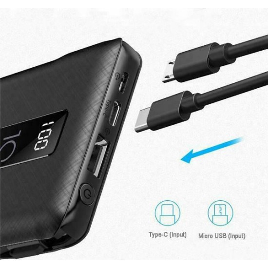 Awei P8K Power Bank 10000mAh με Θύρα USB-A Μαύρο