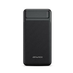 Awei P6K Power Bank 20000mAh με 2 Θύρες USB-A Μαύρο