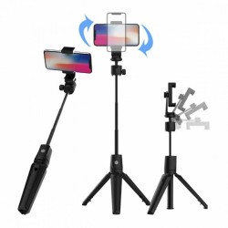 K20 Selfie Stick Τρίποδο Κινητού με Bluetooth Μαύρο