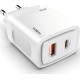 Moxom Φορτιστής Χωρίς Καλώδιο με Θύρα USB-A και Θύρα USB-C 18W Quick Charge 3.0 Λευκός (MX-HC66)