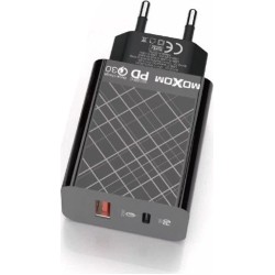 Moxom Φορτιστής Χωρίς Καλώδιο με Θύρα USB-A και Θύρα USB-C 22.5W Power Delivery / Quick Charge 3.0 Μαύρος (MX-HC27)