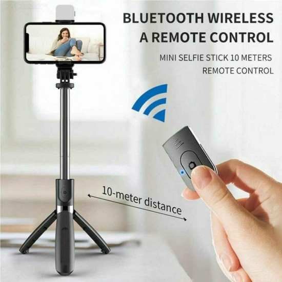 L02S Selfie Stick Τρίποδο Κινητού με Bluetooth Μαύρο