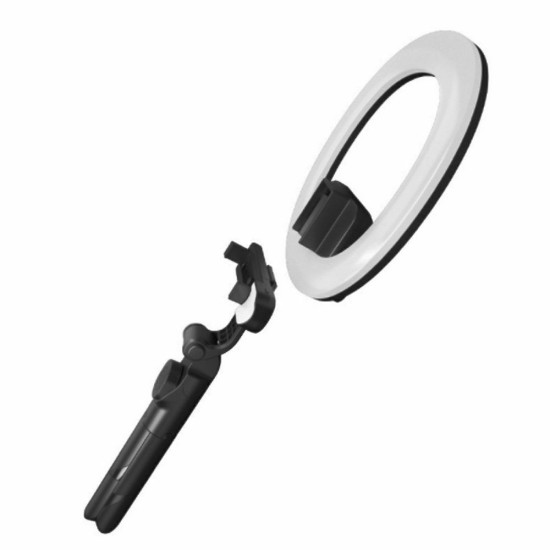 SR-90 LED Ring Selfie Stick Τρίποδο Κινητού με Bluetooth Μαύρο