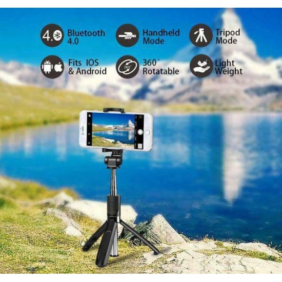 Andowl Q-A60 Selfie Stick Τρίποδο Κινητού με Bluetooth Μαύρο Andowl Q-A60 Selfie Stick Τρίποδο Κινητού με Bluetooth Μαύρο