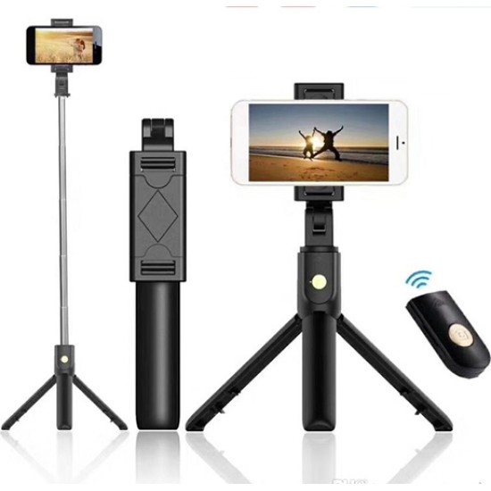 K07 Selfie Stick Τρίποδο Κινητού με Bluetooth Μαύρο K07 Selfie Stick Τρίποδο Κινητού με Bluetooth Μαύρο