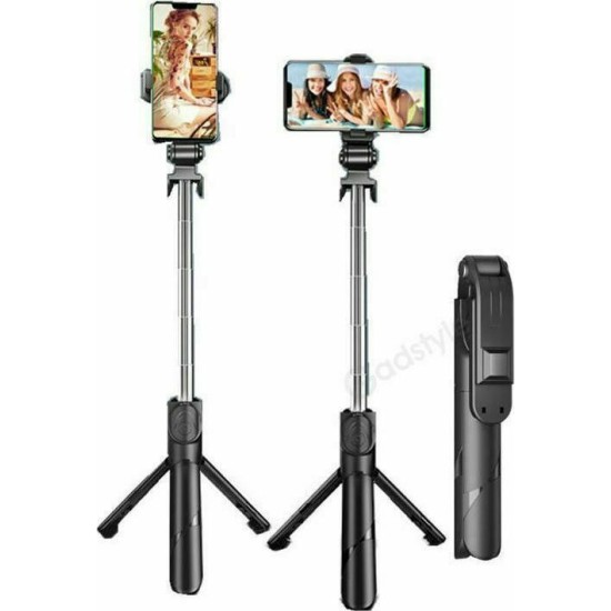 XT02 Wireless Bluetooth Tripod Mobile Phone Selfie Stick black