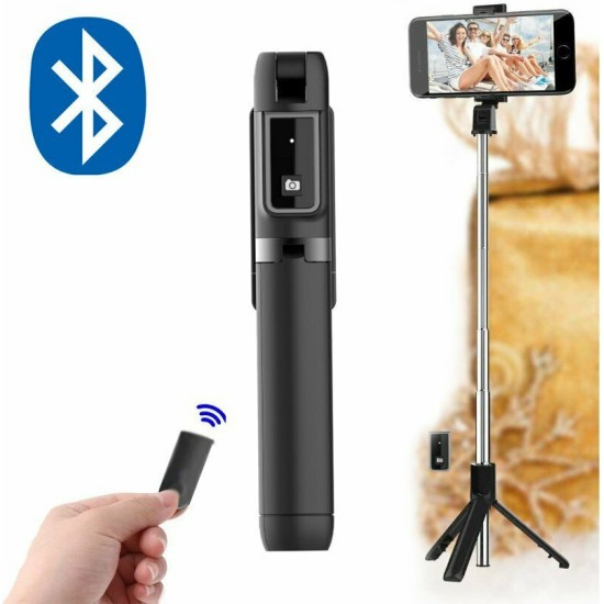 Mini Τρίποδο και Selfie Stick P40 με Bluetooth Remote Control (Μαύρο)