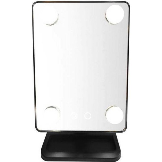 Καθρέπτης Μακιγιάζ Επιτραπέζιος με Φως 15.5x30cm Μαύρος