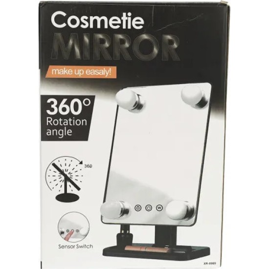 Καθρέπτης Μακιγιάζ Επιτραπέζιος με Φως 15.5x30cm Μαύρος