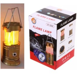 Φανάρι Led Ηλιακό με Φακό & Powerbank με Εφέ Φλόγας