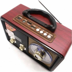 Meier M-109BT Retro Επιτραπέζιο Ραδιόφωνο Επαναφορτιζόμενο με Bluetooth και USB Καφέ