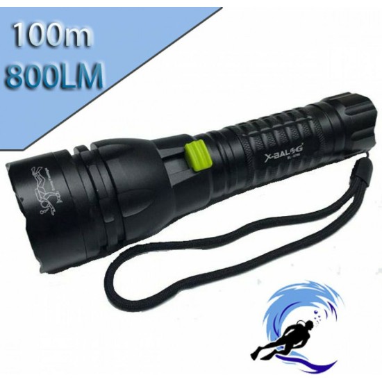 Επαναφορτιζόμενος Φακός Κατάδυσης LED με Φωτεινότητα 800lm για Βάθος έως 100m BL-8768-T6 - OEM