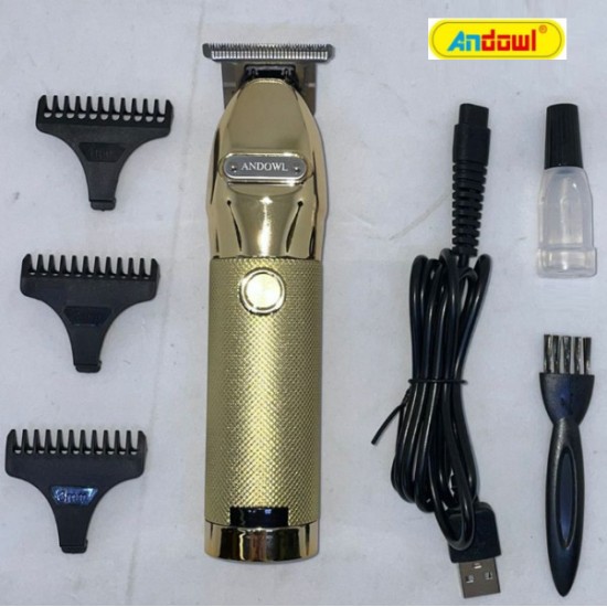 Andowl Q-LF990 Επαγγελματική Επαναφορτιζόμενη Κουρευτική Μηχανή Χρυσή