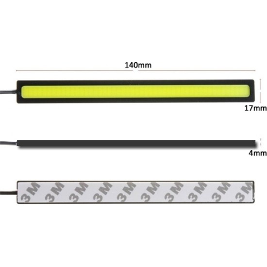 Slim High Power Αδιάβροχα Φώτα Ημέρας Αυτοκινήτου LED Universal 12V 6W 17cm 2τμχ