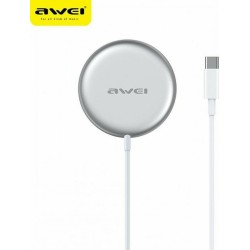 Awei Ασύρματος Φορτιστής (Qi Pad) 15W Λευκός (W10)