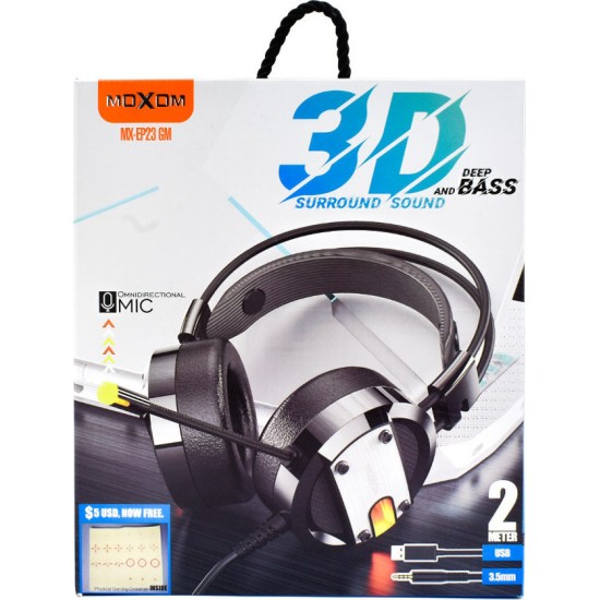 Moxom MX-EP23 Over Ear Gaming Headset με σύνδεση 3.5mm / USB
