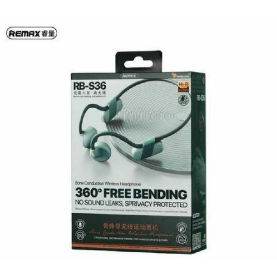 Remax RB-S36 Bone Conduction Bluetooth Handsfree Ακουστικά με Αντοχή στον Ιδρώτα Μαύρα