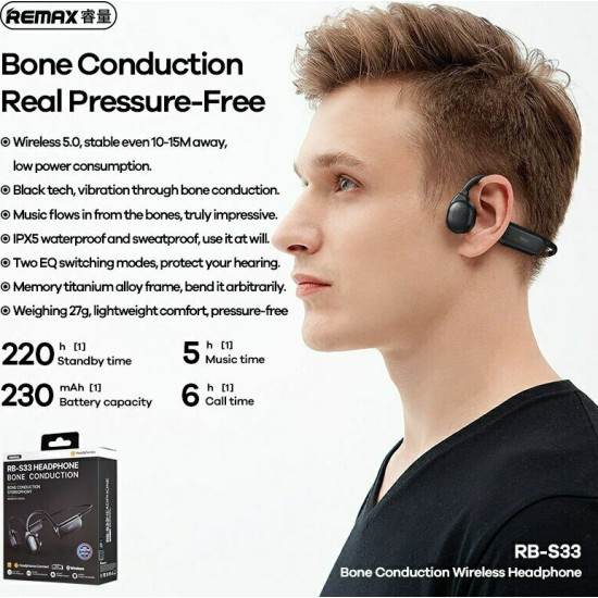 Remax RB-S33 Earbud Bluetooth Handsfree Ακουστικά Μαύρα