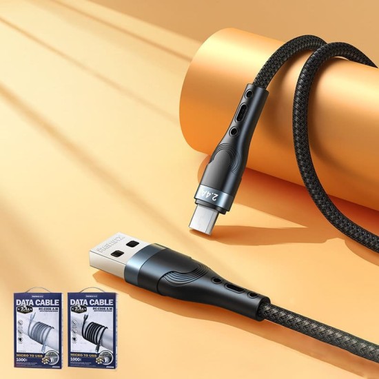 Remax RC-C006 Braided USB 2.0 to micro USB Cable Μαύρο 1m