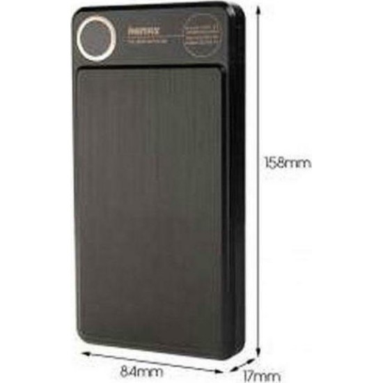 Remax RPP-59 Power Bank 20000mAh με 2 Θύρες USB-A Μαύρο