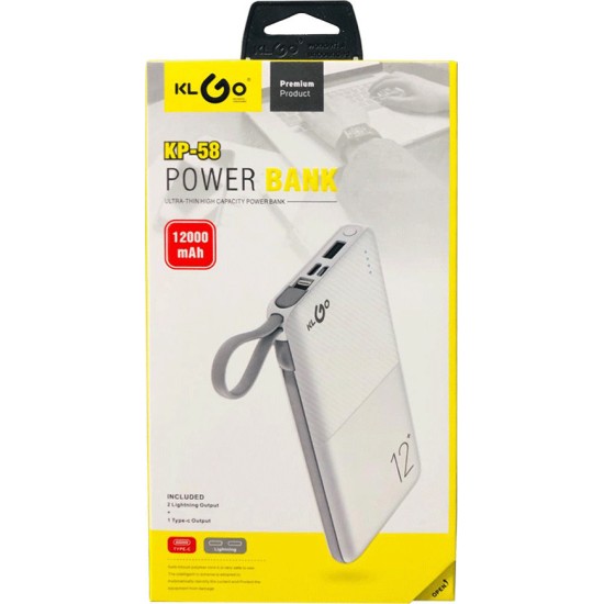 KLGO KP-58 12000mAh Λευκό KLGO KP-58 12000mAh Λευκό