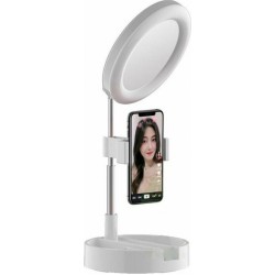 Ring Light G3 16cm 3500-6000K με Επιτραπέζια Βάση Στήριξης και Βάση για Κινητό White
