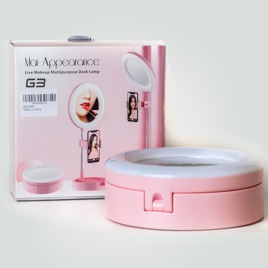 Ring Light G3 16cm 3500-6000K με Επιτραπέζια Βάση Στήριξης και Βάση για Κινητό White