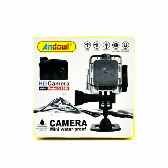 Andowl Q-S299 Action Camera HD (720p) Υποβρύχια (με Θήκη) Μαύρη