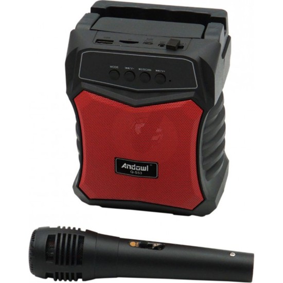 Andowl Σύστημα Karaoke με Ενσύρματo Μικρόφωνo Q-S53 σε Μαύρο Χρώμα