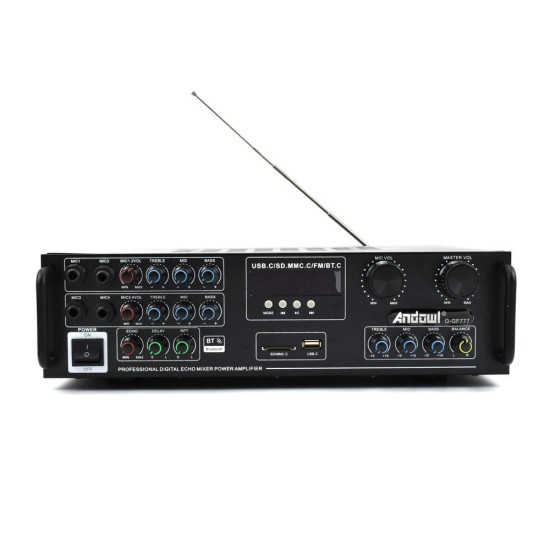 Andowl Ενισχυτής με λειτουργία Karaoke Q-GF777 σε Μαύρο Χρώμα