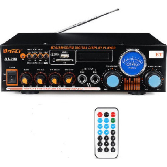 Ενισχυτής με λειτουργία Karaoke BT-299 σε Μαύρο Χρώμα