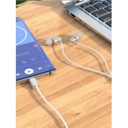 Remax RM-560 In-ear Handsfree με Βύσμα USB-C Λευκό