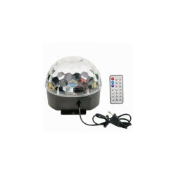 CMB-3W Crystal Magic Ball Bluetooth Διακοσμητικό Φωτιστικό με Φωτισμό RGB Party Light LED σε Μαύρο Χρώμα