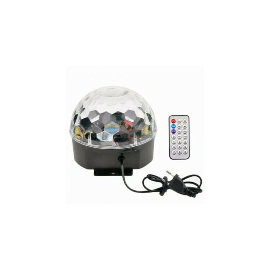 CMB-3W Crystal Magic Ball Bluetooth Διακοσμητικό Φωτιστικό με Φωτισμό RGB Party Light LED σε Μαύρο Χρώμα