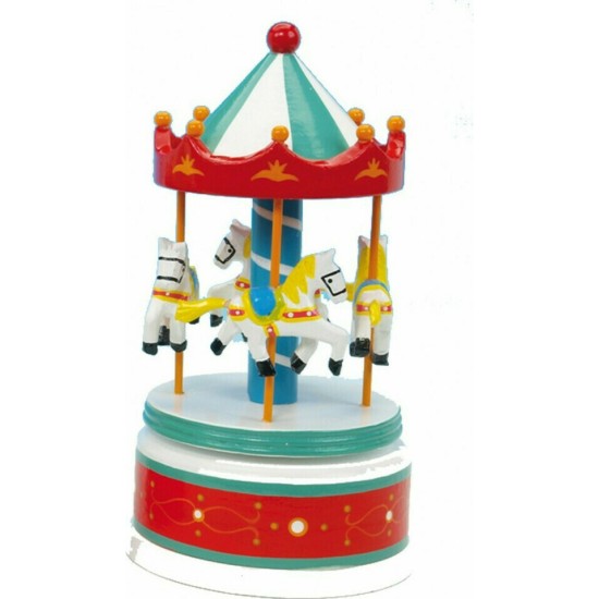Ξύλινο Μουσικό Carousel Κόκκινο, Music Box World Ξύλινο Μουσικό Carousel Κόκκινο, Music Box World