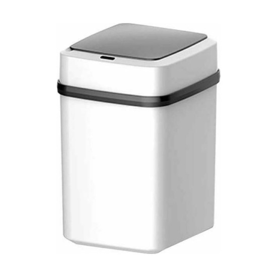 Κάδος Απορριμμάτων Πλαστικός Λευκός με Φωτοκύτταρο 10lt