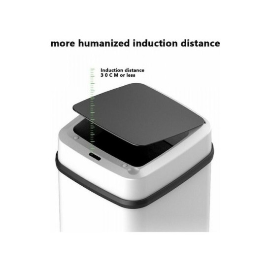 Κάδος Απορριμμάτων Πλαστικός Λευκός με Φωτοκύτταρο 10lt