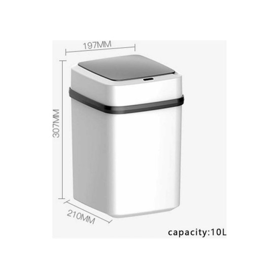 Κάδος Απορριμμάτων Πλαστικός Λευκός με Φωτοκύτταρο 10lt