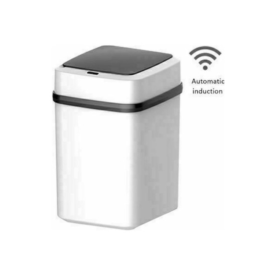Κάδος Απορριμμάτων Πλαστικός Λευκός με Φωτοκύτταρο 10lt