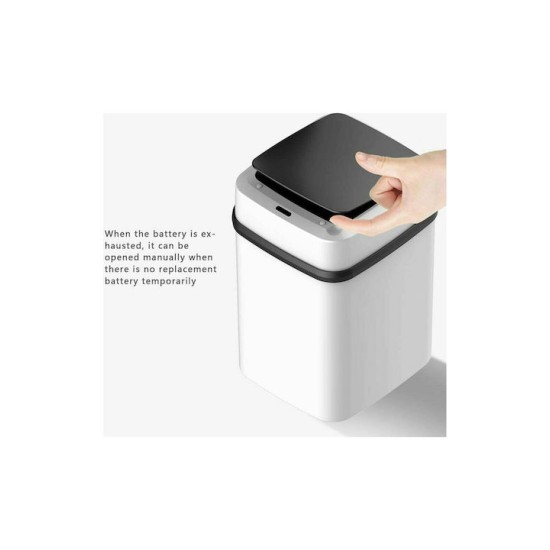 Κάδος Απορριμμάτων Πλαστικός Λευκός με Φωτοκύτταρο 10lt