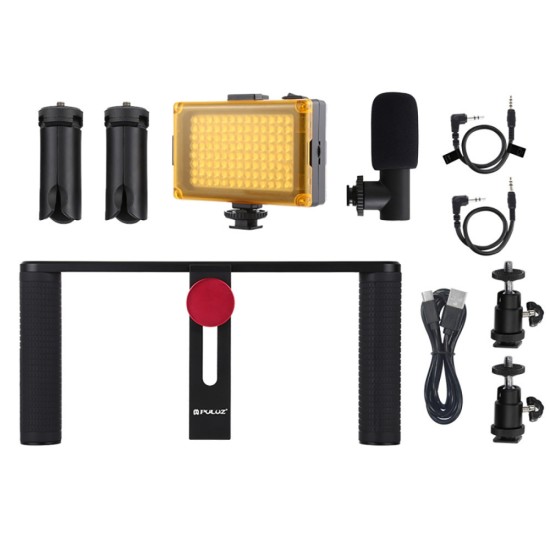 Puluz 4-in-1 Σετ για Κινητό με Μικρόφωνο και LED Μαύρο Puluz 4-in-1 Σετ για Κινητό με Μικρόφωνο και LED Μαύρο