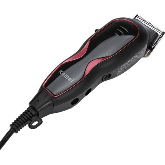 Kemei KM-1027 Επαγγελματική Κουρευτική Μηχανή Ρεύματος Black/Red