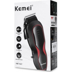 Kemei KM-1027 Επαγγελματική Κουρευτική Μηχανή Ρεύματος Black/Red
