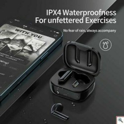 Awei T36 Earbud Bluetooth Handsfree Ακουστικά με Αντοχή στον Ιδρώτα και Θήκη Φόρτισης Μαύρα