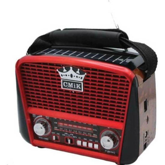 Cmik MK-455UC-BT Retro Επιτραπέζιο Ραδιόφωνο Επαναφορτιζόμενο με USB Κόκκινο