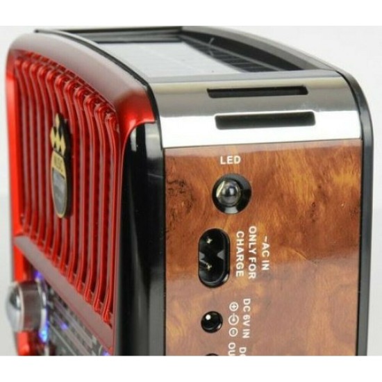 Cmik MK-455UC-BT Retro Επιτραπέζιο Ραδιόφωνο Επαναφορτιζόμενο με USB Κόκκινο
