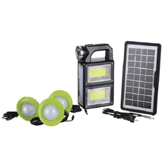 Ηλιακό σύστημα φωτισμού 3 Λάμπες/ Φακός/ Φορτιστής κινητών GD-8533