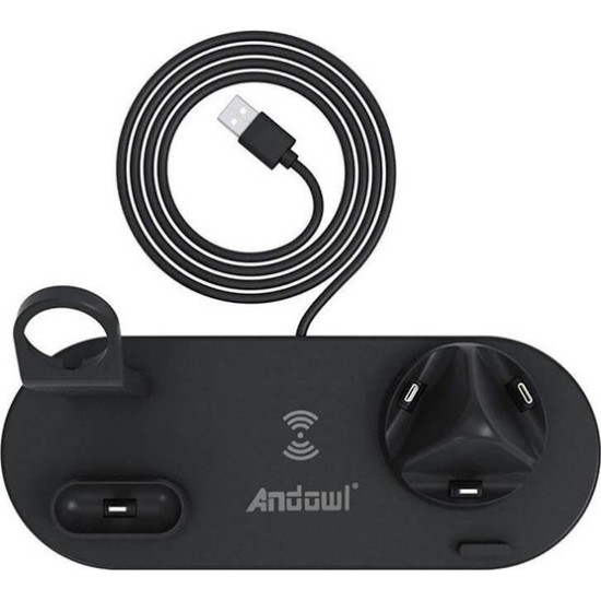 Andowl Ασύρματος Φορτιστής (Qi Pad) 10W Μαύρος (Q-L023) Andowl Ασύρματος Φορτιστής (Qi Pad) 10W Μαύρος (Q-L023)